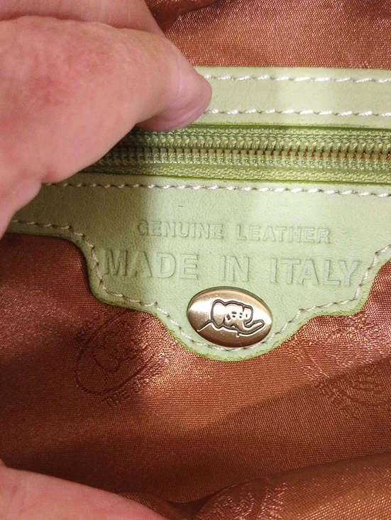 Avorio Green Italian Leather Handbag Envelope Clutch Crossbody Purse - Picture 10 of 12